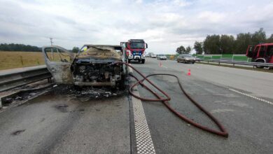 Photo of Pożar samochodu na A1