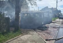 Photo of Pożar busa w Łęcznie. Auto spłonęło doszczętnie